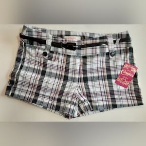 Candies Plaid Shorts with Belt Juniors Size 9